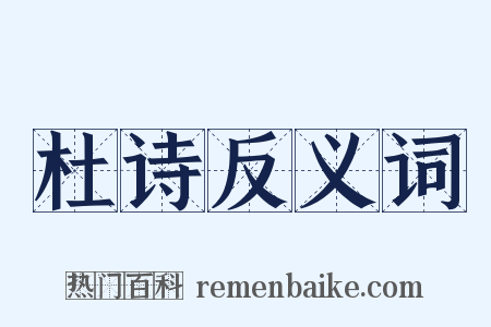 杜诗反义词是什么意思的图片